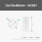 12x10x40 mm Clear Acrylic Rigid Round Tube (4pcs) - HC001