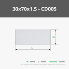 30x70x1.5 mm Rectangular (10PCS) - CD005