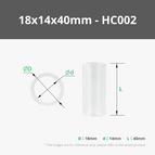 18x14x40 mm Clear Acrylic Rigid Round Tube (4pcs) - HC002