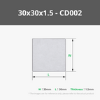 30x30x1.5 mm Square (10PCS) - CD002