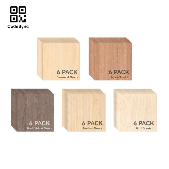 3mm Laser Plywood & Bamboo Trial Kit (30pz)