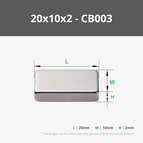 20x10x2 mm (10PCS) - CB003