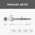 M3x4x20 (5PCS) - AA125