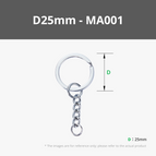 25mm Silver Keychain (10pcs) - MA001