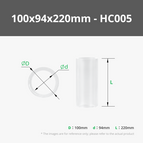 100x94x220 mm Clear Acrylic Rigid Round Tube (1pcs) - HC005