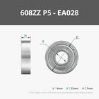 608ZZ P5 Steel (2PCS) - EA028