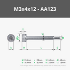 M3x4x12 (5PCS) - AA123