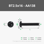 BT2.5x16 BHCS Self Tapping Screw (20PCS) - AA138