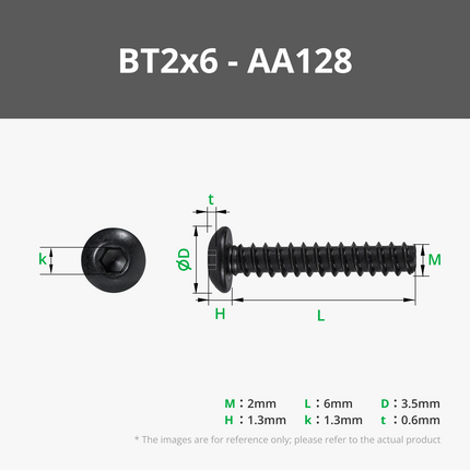 BT2 a Testa Bombata Autofilettanti Vite (BHCS)