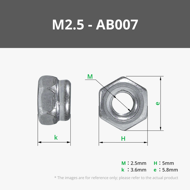 M2 - M6 Self Locking Esagonale Dado