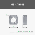 M3 Carbon Steel Square Nut (20PCS) - AB015