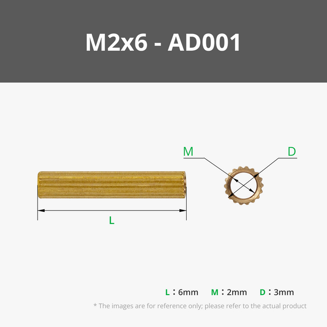 M2 Double - pass Knurled Brass Stud
