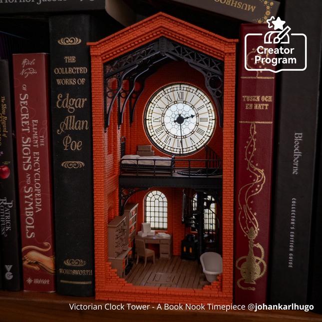 Victorian Clock Tower - A Book Nook Timepiece