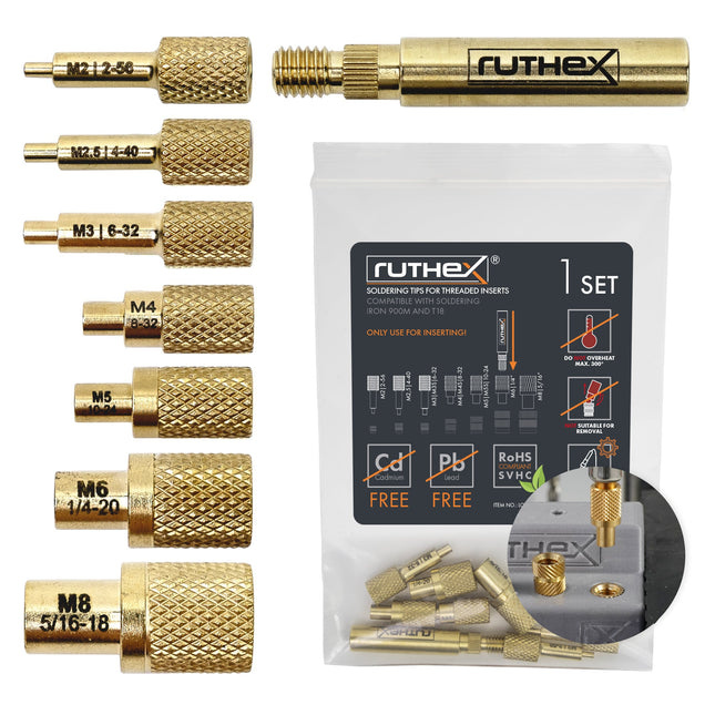 Ruthex set punte saldanti per inserti filettati M2-M8 - LOE-SET-012