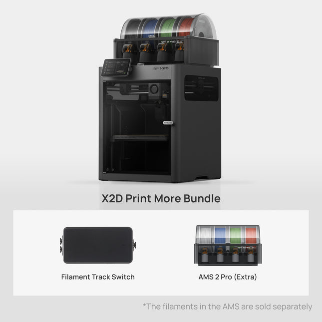 Bambu Lab X2D Combo Print More Bundle con due AMS 2 Pro