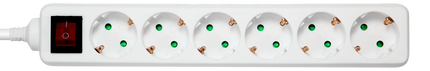 Deltaco 6 Socket Power Strip