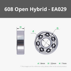 608 Open Hybrid Ceramic (2PCS) - EA029
