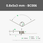 0.8x5x3 mm 120 Degree (10PCS) - BC006