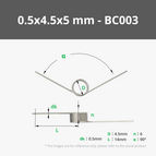 0.5x4.5x5 mm 90 Degree (10PCS) - BC003