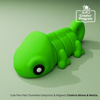 Cute Flexi Pets Chameleon (Keychain & Magnet) - ZH027
