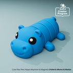 Cute Flexi Pets Hippo (Keychain & Magnet) - ZH024
