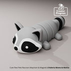Cute Flexi Pets Raccoon ( + Keychain Version) -ZH029