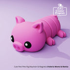 Cute Flexi Pets Pig (Keychain & Magnet) - ZH023
