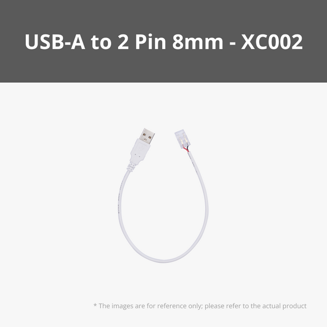 USB - A a 2 Pin 8mm Solderless Quick Connettore per Bianco LED