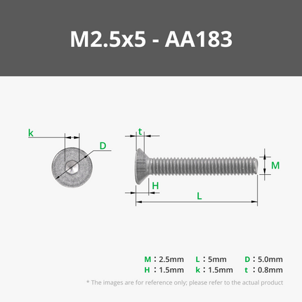 M2.5 a Testa Svasata Cappuccio Viti Metriche (FHCS)