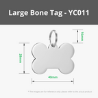 Large Bone Stainless Steel Tag (5PCS) - YC011