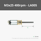 N20 M3x25 Threaded Shaft 400rpm (1PCS) - LA005