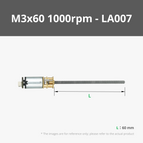 N20 M3x60 Threaded Shaft 1000rpm (1PCS) - LA007