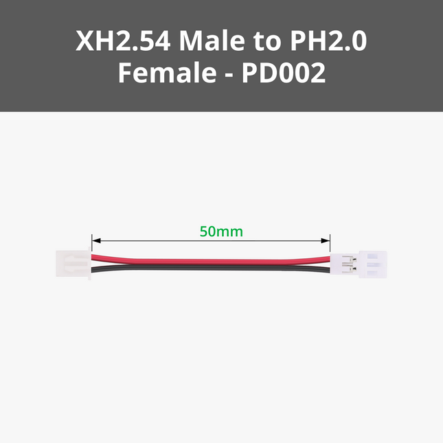 XH2.54 Male a PH2.0 Female Conversion Cavo
