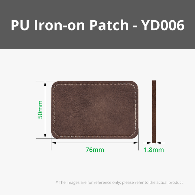 Rectangular PU Iron - on Patch (10pz)