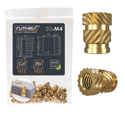Insert fileté Ruthex M4 – Rx-M4x8.1 - 50 pcs