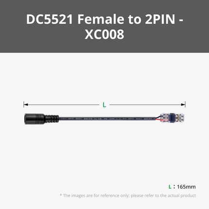DC5521 Female a 2PIN Solderless Quick Connettore