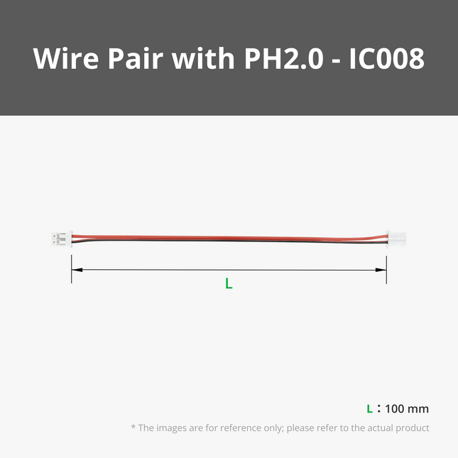 100mm Cavo Pair con PH2.0(2pz) - IC008