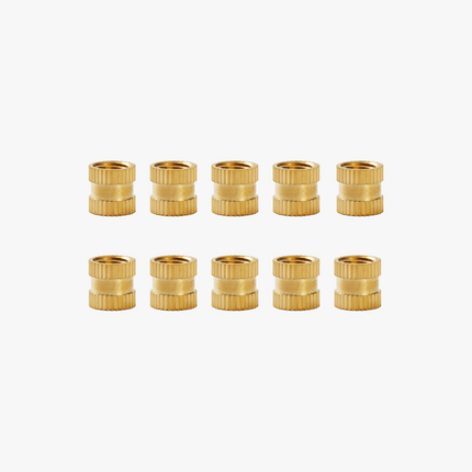 1/4'' - 8x8 Brass Knurled Heat - Insert Dado (10pz)