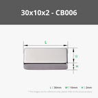 30x10x2 mm (5PCS) - CB006