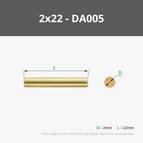 2x22 mm Brass Dowel Pin (20PCS) - DA005