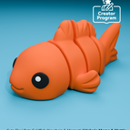 Cute Flexi Goldfish (Keychain & Magnet) - ZH026