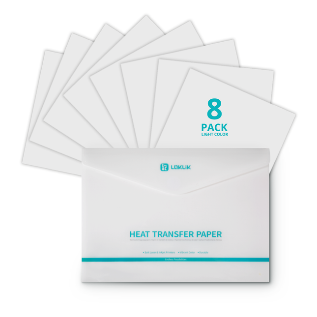 LOKLiK Heat Transfer Paper Sheet Dark 8-pack