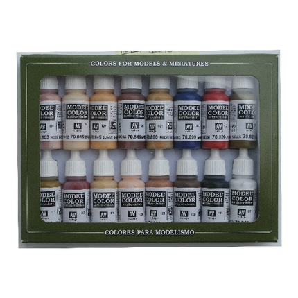 Vallejo Acrylic Model Color Set Gesichts-/Hautfarben (16)