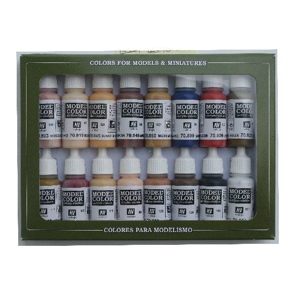 Vallejo Acrylic Model Color Set Face/Skin Colors (16)